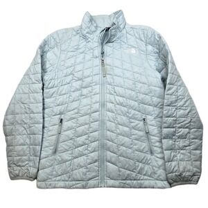 The‎ North Face Quilted Jacket Youth Jr Large 14 16 Lt Blue Insulated Primaloft